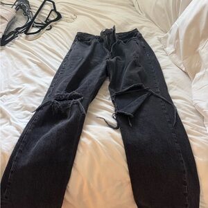 Distressed Black Jeans
